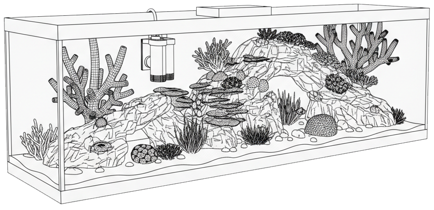 materiel aquarium d'eau de mer